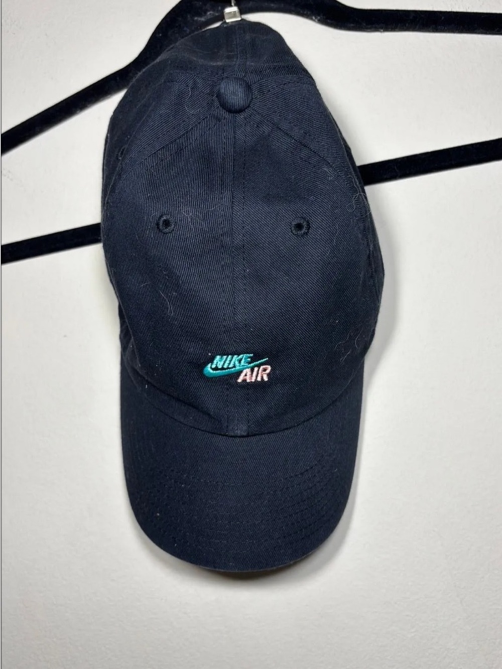 Nike Black Cap with Teal Swoosh and Pink AIR Logo